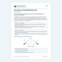 Chiralität und Spiegelbildisomerie – kostenloses Chemie-Arbeitsblatt mit Lösungen (PDF)