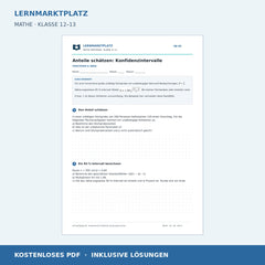 Anteile schätzen: Konfidenzintervalle – kostenloses Mathe-Arbeitsblatt mit Lösungen (PDF)