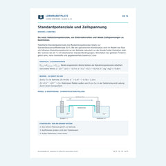 Standardpotenziale und Zellspannung – kostenloses Chemie-Arbeitsblatt mit Lösungen (PDF)