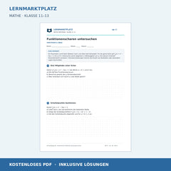 Funktionenscharen untersuchen – kostenloses Mathe-Arbeitsblatt mit Lösungen (PDF)