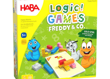 HABA Logic! GAMES – Freddy & Co. – Originalverpackung des Legespiels ab fünf Jahren