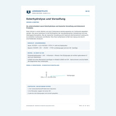 Esterhydrolyse und Verseifung – kostenloses Chemie-Arbeitsblatt mit Lösungen (PDF)