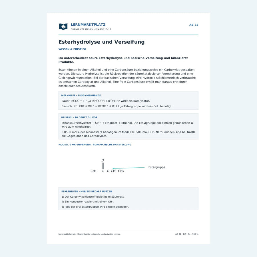 Esterhydrolyse und Verseifung