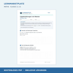Lagebeziehungen von Ebenen – kostenloses Mathe-Arbeitsblatt mit Lösungen (PDF)