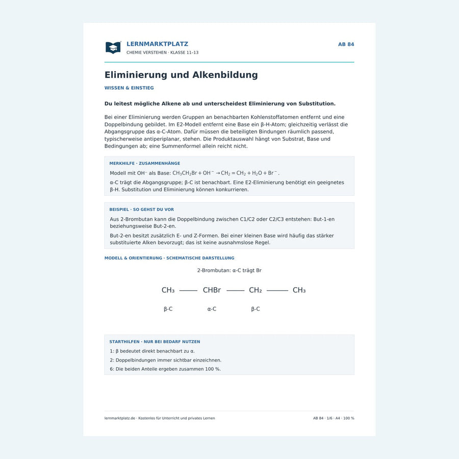 Eliminierung und Alkenbildung
