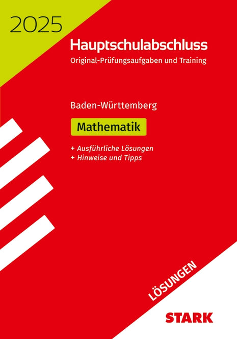 Lösungen zu Original-Prüfungen und Training Hauptschulabschluss 2025 - Mathematik 9. Klasse - BaWü