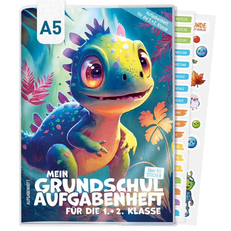 Häfft Grundschul-Hausaufgabenheft A5 – 1./2. Klasse, undatiert, Kleiner Dino