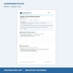 Kugeln im Koordinatensystem – kostenloses Mathe-Arbeitsblatt mit Lösungen (PDF)
