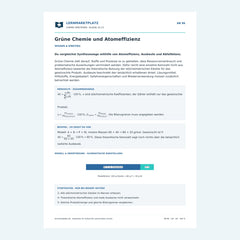 Grüne Chemie und Atomeffizienz – kostenloses Chemie-Arbeitsblatt mit Lösungen (PDF)
