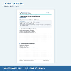 Wissenschaftliche Schreibweise – kostenloses Mathe-Arbeitsblatt mit Lösungen (PDF)