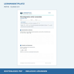 Wurzelgesetze sicher anwenden – kostenloses Mathe-Arbeitsblatt mit Lösungen (PDF)