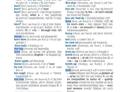 Blick ins Buch – englische Stichwörter mit Übersetzungen
