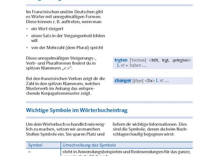 Blick ins Buch – Hinweise zur Verwendung des Französisch-Wörterbuchs