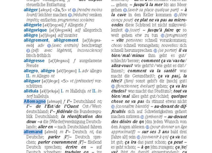 Blick ins Buch – Beispielseite des französisch-deutschen Wörterbuchs