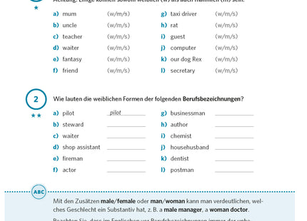 Blick ins Buch – Grammatikübungen zu Substantiven