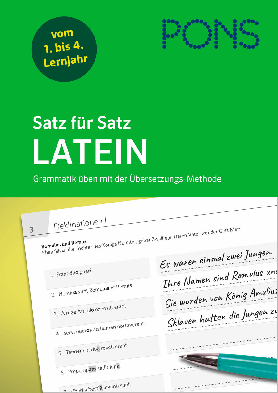 PONS Satz für Satz Latein Grammatik – Übersetzen im 1.–4. Lernjahr – Originalcover