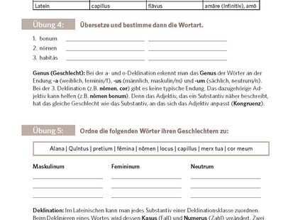 PONS Sprachlern-Comic Latein – Wortschatz und Grammatik mit Geschichte – Grammatikseite mit Übungen