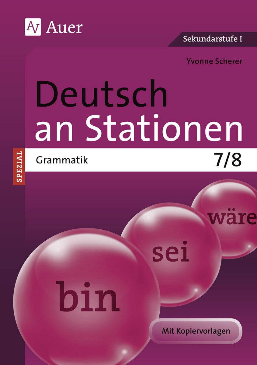 Deutsch an Stationen Spezial: Grammatik – Klasse 7/8 – Originalcover