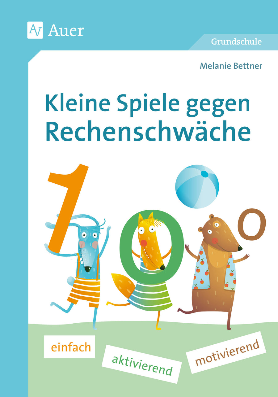 Buchcover: Kleine Spiele gegen Rechenschwäche – Klasse 1–4 – Auer Verlag