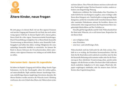Innenseiten 186–187: ältere Kinder, neue Fragen: Über Geld spricht man doch! – Finanzielle Bildung in der Familie
