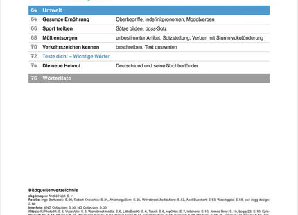 Willkommen in Deutschland – DaZ für Jugendliche: Gemeinsam lernen II – Inhaltsverzeichnis, Teil 2