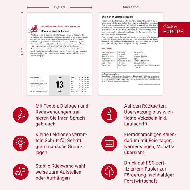 Spanisch Sprachkalender 2026