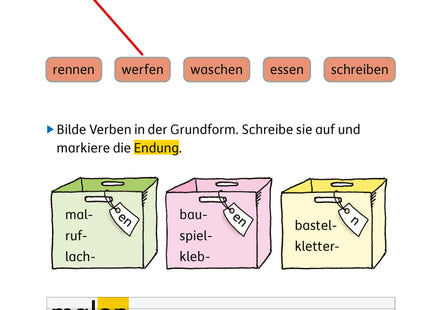 Blick ins Heft – Verben zuordnen und bilden