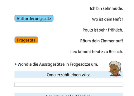 Blick ins Heft – Satzarten und Satzzeichen unterscheiden