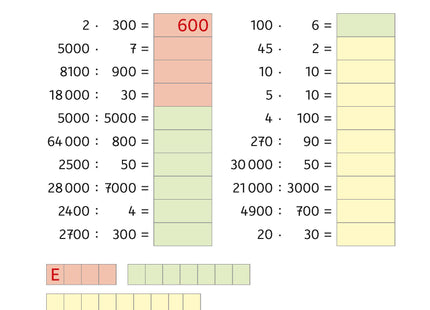 Hauschka Rechnen 4. Klasse – Mein Übungsheft mit Lösungen – Beispielseite: Multiplikation und Division bis 100 000