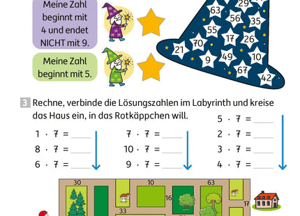 Hauschka Einmaleins 2./3. Klasse – Mein Übungsheft mit Lösungen – Beispielseite: Einmaleins mit 7