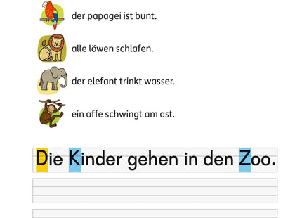 Blick ins Heft – Nomen und Satzanfänge großschreiben