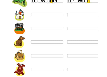 Blick ins Heft – Wortendungen durch Mehrzahlbildung überprüfen