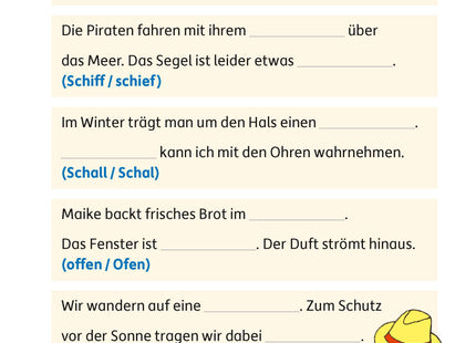 Blick ins Heft – Wörter mit doppelten Konsonanten