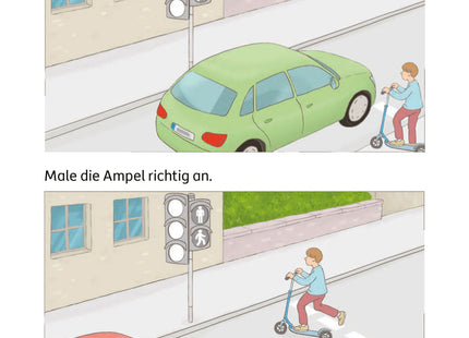 Hauschka Mein Rätselblock Sachunterricht 1. Klasse – mit Lösungen – Beispielseite: Die Ampel