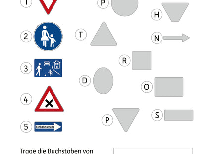 Hauschka Mein Rätselblock Sachunterricht 1. Klasse – mit Lösungen – Beispielseite: Verkehrszeichen