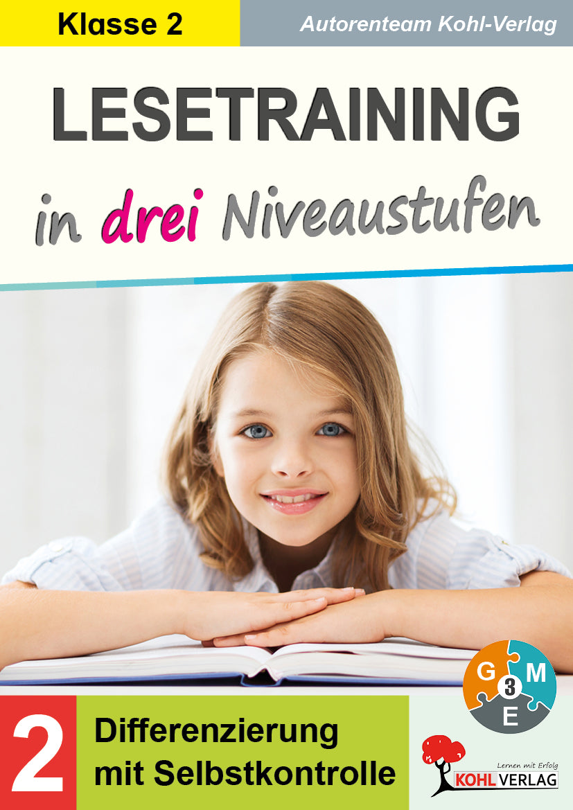 Buchcover: Lesetraining in drei Niveaustufen – Klasse 2 | Kohl-Verlag