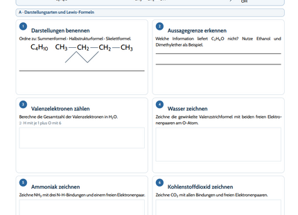 Formeldarstellungen sicher umwandeln – kostenloses Chemie-Arbeitsblatt mit Lösungen (PDF)