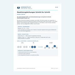 Reaktionsgleichungen Schritt für Schritt – kostenloses Chemie-Arbeitsblatt mit Lösungen (PDF)