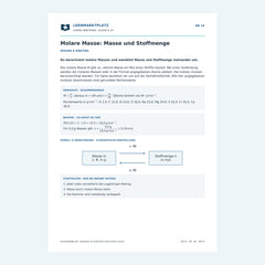 Molare Masse: Masse und Stoffmenge – kostenloses Chemie-Arbeitsblatt mit Lösungen (PDF)