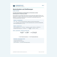 Neutralisation und Stoffmengen – kostenloses Chemie-Arbeitsblatt mit Lösungen (PDF)