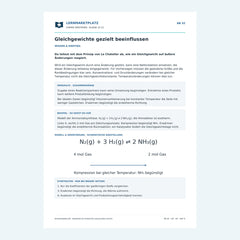 Gleichgewichte gezielt beeinflussen – kostenloses Chemie-Arbeitsblatt mit Lösungen (PDF)