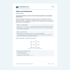 Fette und Fettsäuren – kostenloses Chemie-Arbeitsblatt mit Lösungen (PDF)