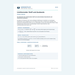 Limitierender Stoff und Ausbeute – kostenloses Chemie-Arbeitsblatt mit Lösungen (PDF)