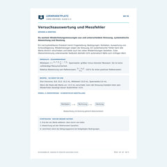 Versuchsauswertung und Messfehler – kostenloses Chemie-Arbeitsblatt mit Lösungen (PDF)