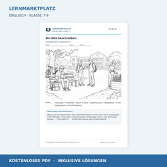 Englisch: Ein Bild auf Englisch beschreiben - kostenloses Arbeitsblatt mit Lösungen (PDF)
