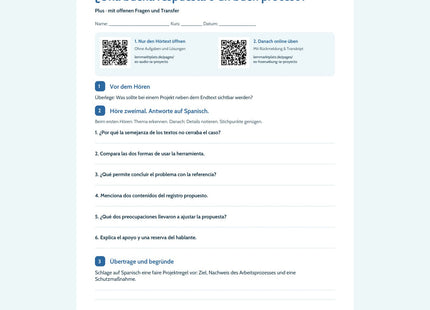 Vorschau Arbeitsblatt ¿Una buena respuesta o un buen proceso?, Plus, B2