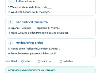 Spanisch: Private E-Mail – Sechs Aufgaben mit Lösungen und eigenem Schreibauftrag
