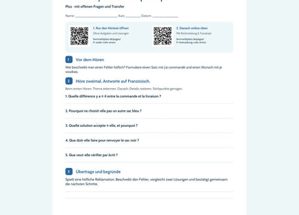 Vorschau Arbeitsblatt Un colis qui ne correspond pas, Plus, B1