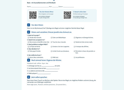 Vorschau Arbeitsblatt Des livres à échanger, Basis, B1