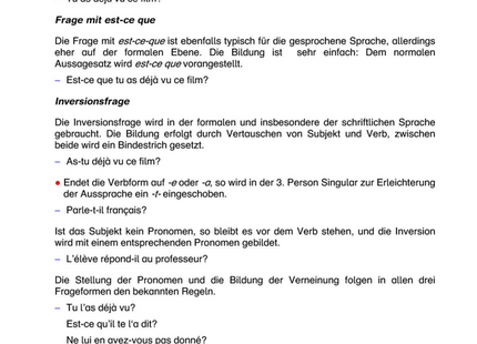 Französisch Arbeitsblatt: Fragesätze – Intonation, est-ce que, Inversion & Pronomen